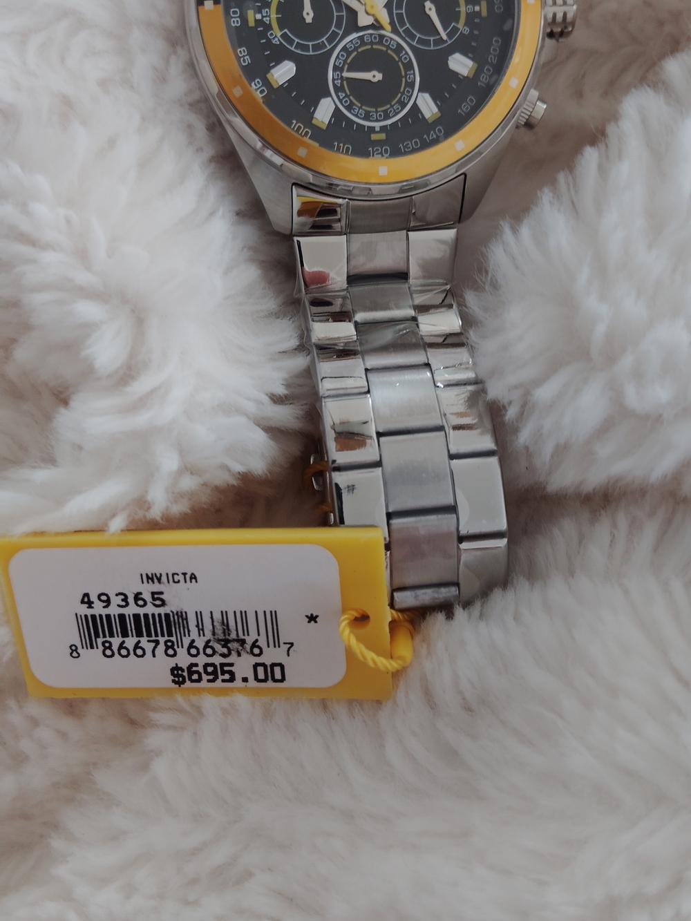 Invicta SpeedwayMen's Stainless Steel Chronograph Watch - Black & Yellow Accents - Picture 3 of 8